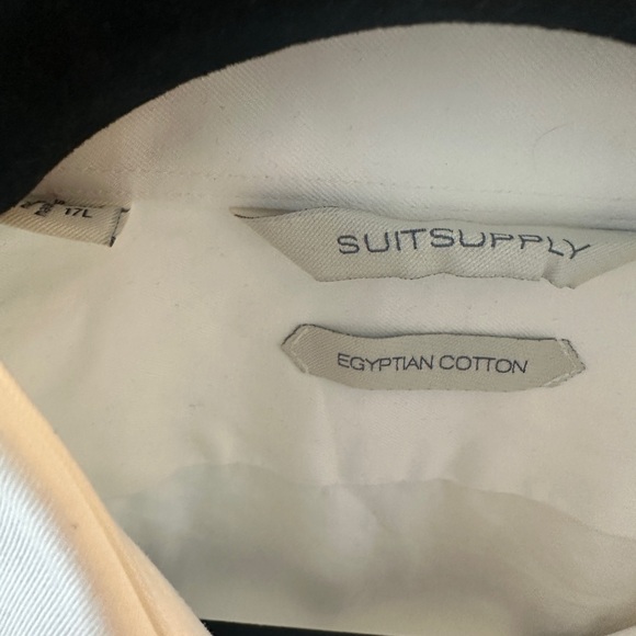 Suitsupply White Egyptian Cotton Dress Shirt, 17L - Picture 5 of 7